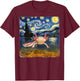 Axolotl Starry Night Van Gogh Funny Gifts Women Kid T-Shirt - T-Shirt | Maroon