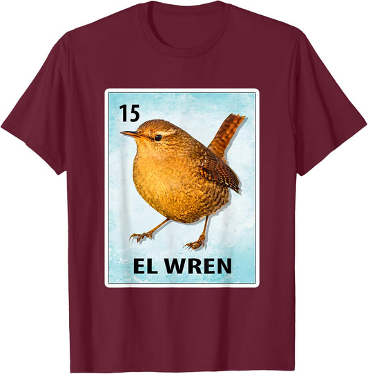 El Wren Mexican Wren Cards T-Shirt - T-Shirt | Maroon