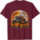 Monster Truck Pumpkin Halloween Jack O Lantern Moon T-Shirt - T-Shirt | Maroon