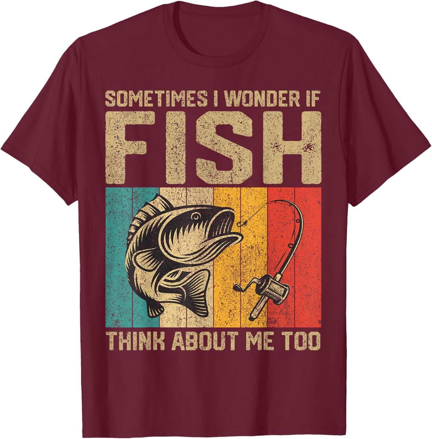 Funny Vintage Fishing Jokes Fisherman Bass Fish T-Shirt - T-Shirt | Maroon