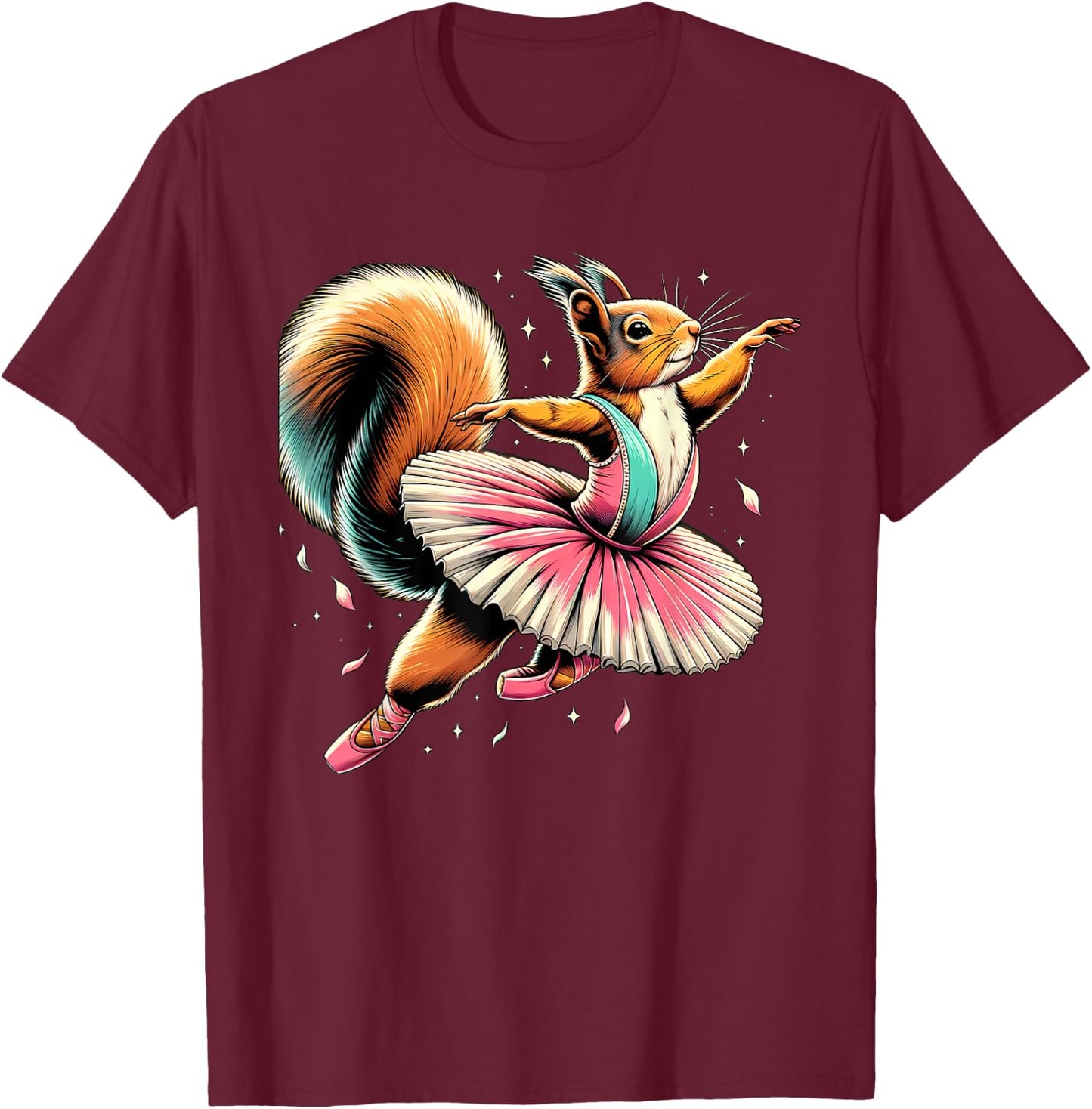Ballerina Wild squirrel Dancing T-Shirt - T-Shirt | Maroon