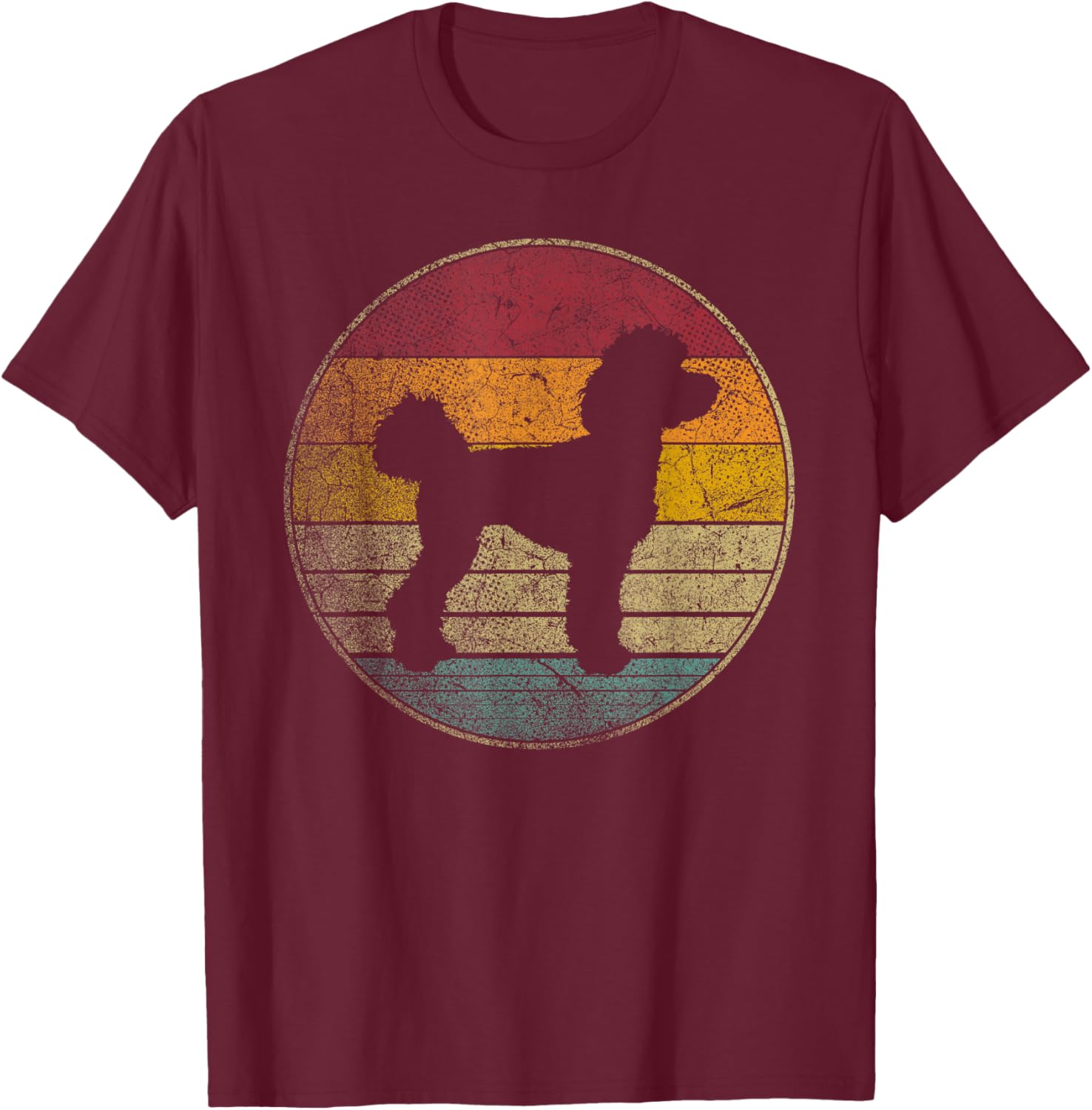 Poodle Dog - Vintage Funny Retro 70's 80's Men Women T-Shirt - T-Shirt | Maroon