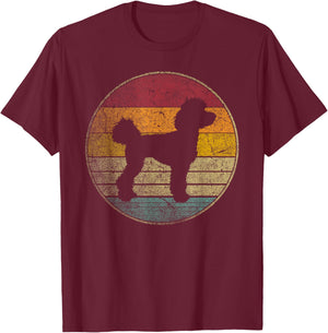Poodle Dog - Vintage Funny Retro 70's 80's Men Women T-Shirt - T-Shirt | Maroon