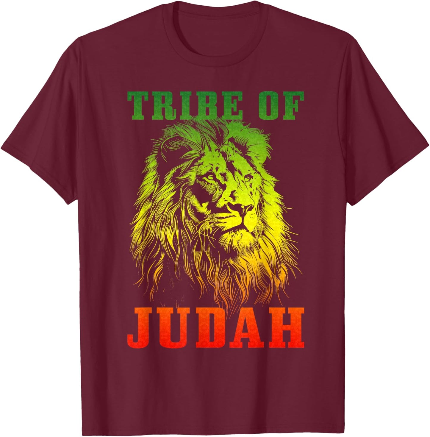Lion Of Judah Tribe Hebrew Israelite Christian African YHWH T-Shirt - T-Shirt | Maroon