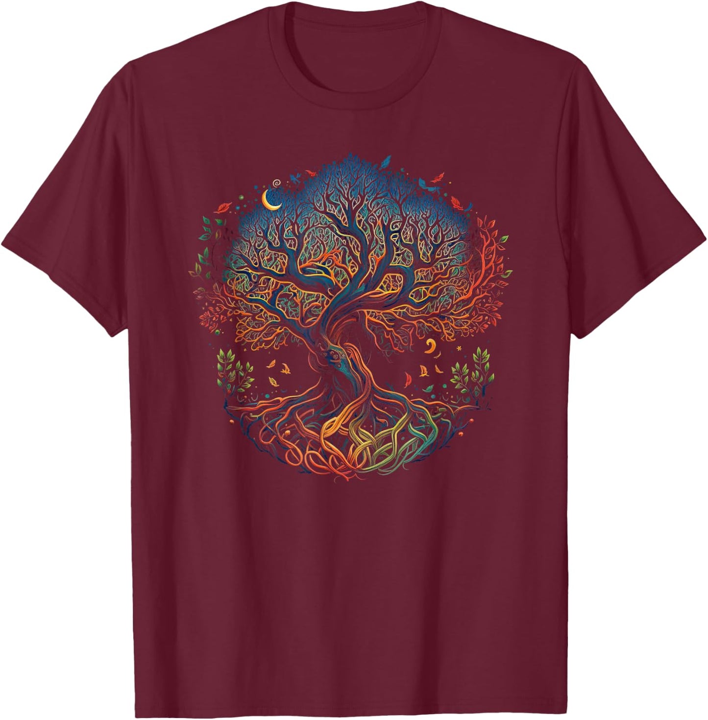 Tree of Life Yggdrasil Viking Midgard Thor Walhalla T-Shirt - T-Shirt | Maroon