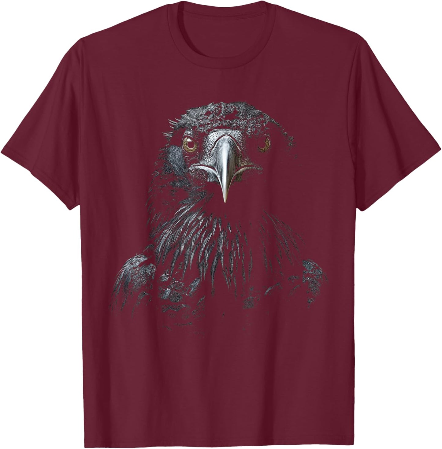 Raven Animal Zoo Art Raven T-Shirt - T-Shirt | Maroon