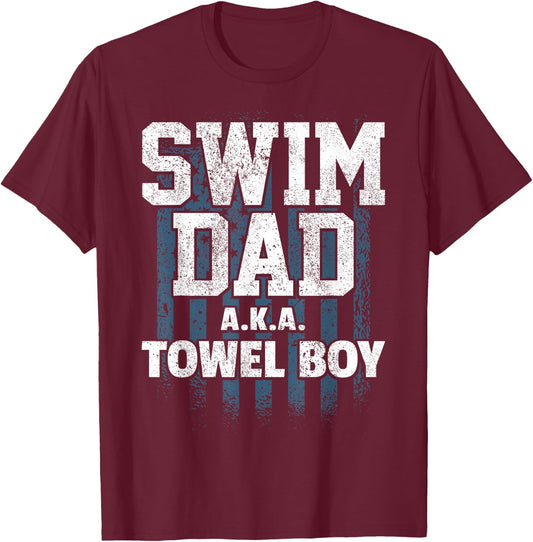 Swim Dad Swimming Father Swimmer Parent Swim T-Shirt - T-Shirt | Maroon