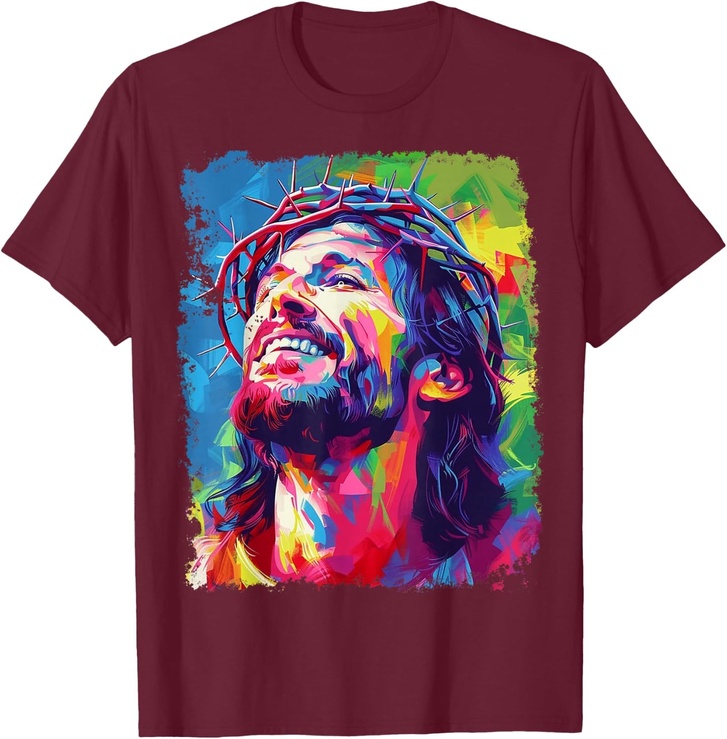 Pop Art Jesus Christ T-Shirt - T-Shirt | Maroon