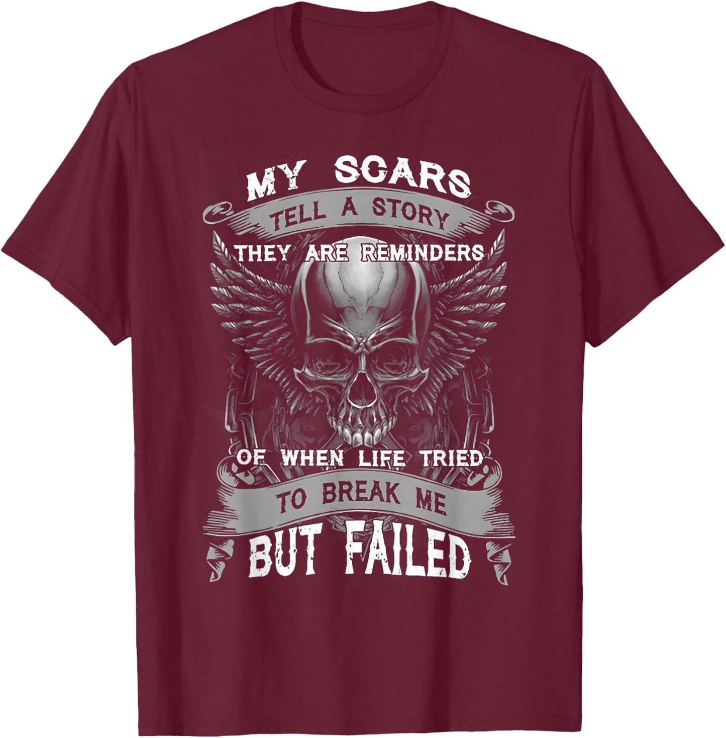 My Scars Tell A Story They Are Reminder Knight Templar Skull T-Shirt - T-Shirt | Maroon