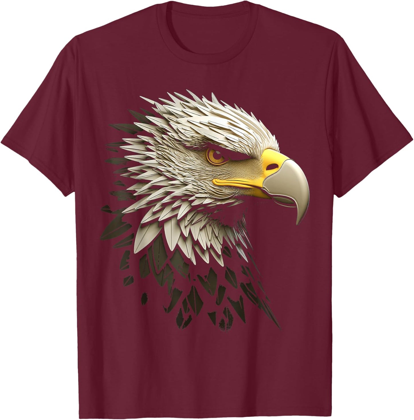 Eagle Portrait Animal Graphic Art Eagle T-Shirt - T-Shirt | Maroon