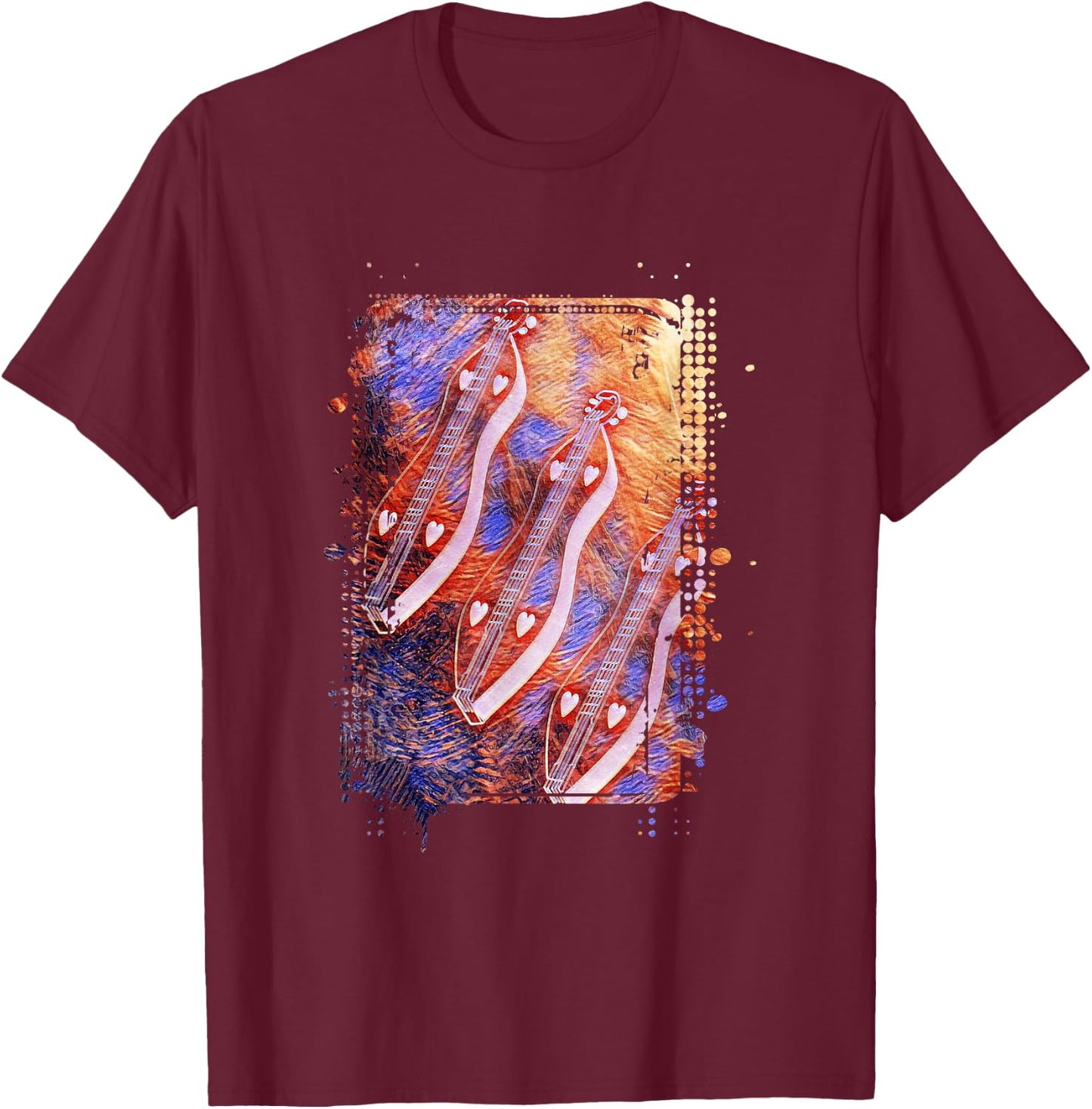 Colorful Dulcimer T-Shirt - T-Shirt | Maroon