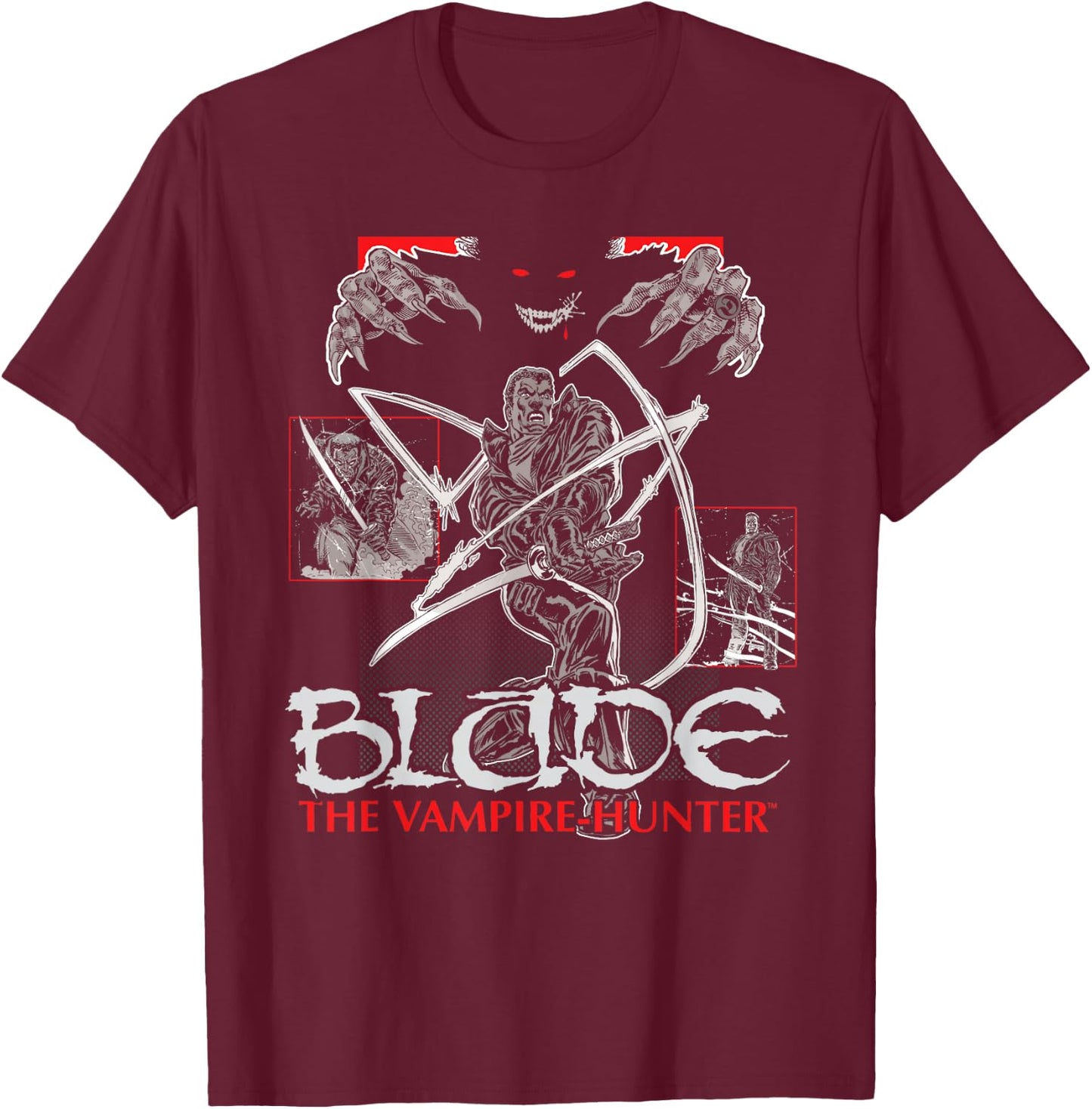 Marvel Blade The Vampire Hunter 90s Comics T-Shirt - T-Shirt | Maroon
