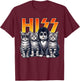 HISS Funny Cat Kittens Lover Hiss Distressed Style Women T-Shirt - T-Shirt | Maroon
