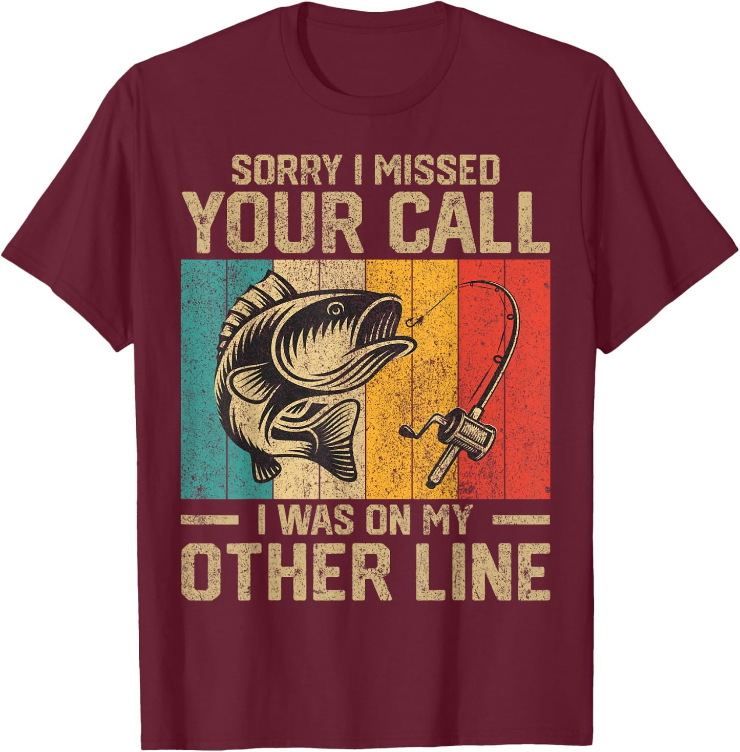 Funny Vintage Fishing Jokes Fisherman Bass Fish T-Shirt - T-Shirt | Maroon