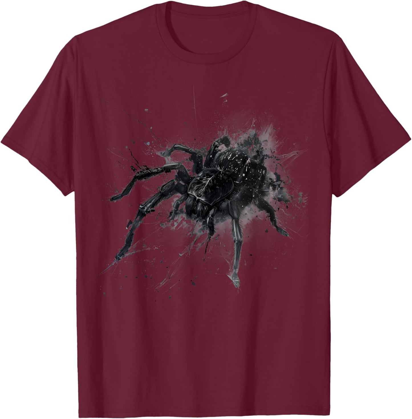 Tarantula Spider Drawing Motif Tarantula Lover Animal Print T-Shirt - T-Shirt | Maroon