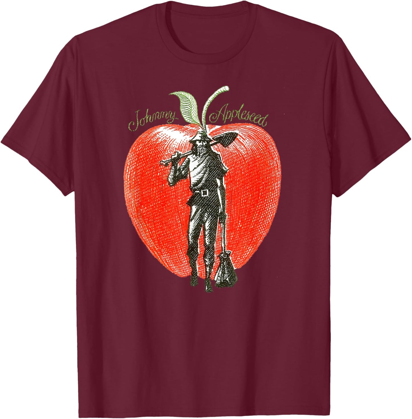 Retro Art Johnny Appleseed T-Shirt - T-Shirt | Maroon