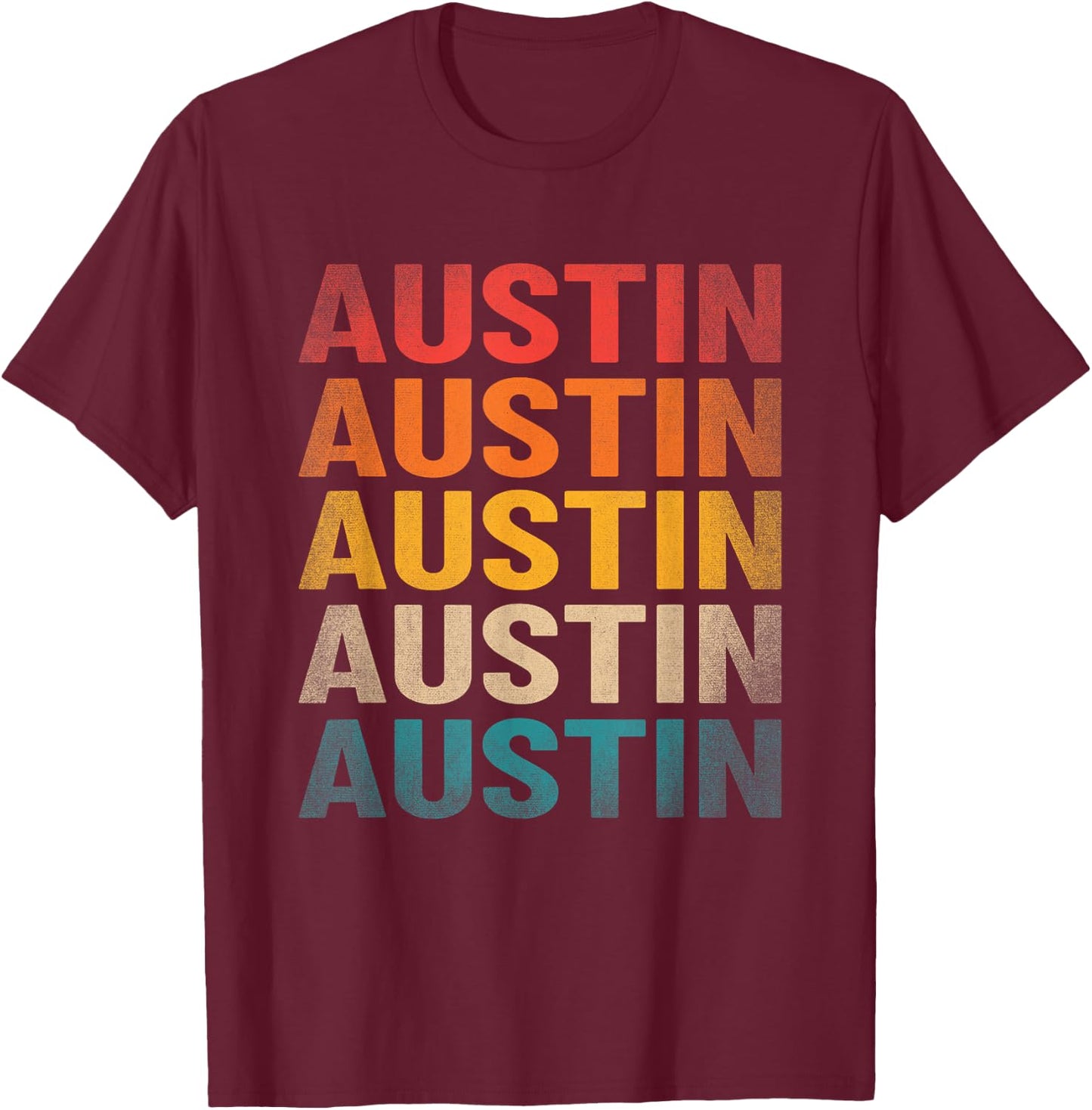 Austin First Name Shirt Vintage Austin Name T-Shirt - T-Shirt | Maroon