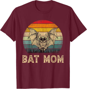 Vintage Bat Mom Bat Lovers Mommy Mother's Day T-Shirt - T-Shirt | Maroon