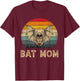 Vintage Bat Mom Bat Lovers Mommy Mother's Day T-Shirt - T-Shirt | Maroon