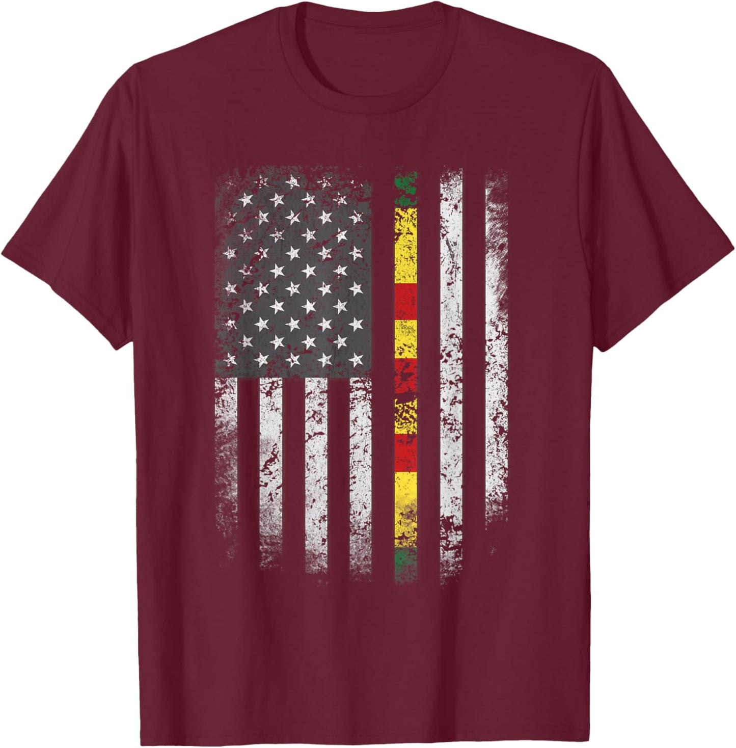 Proud Vietnam Veteran Shirt US Flag Ribbon Father Gift T-Shirt - T-Shirt | Maroon