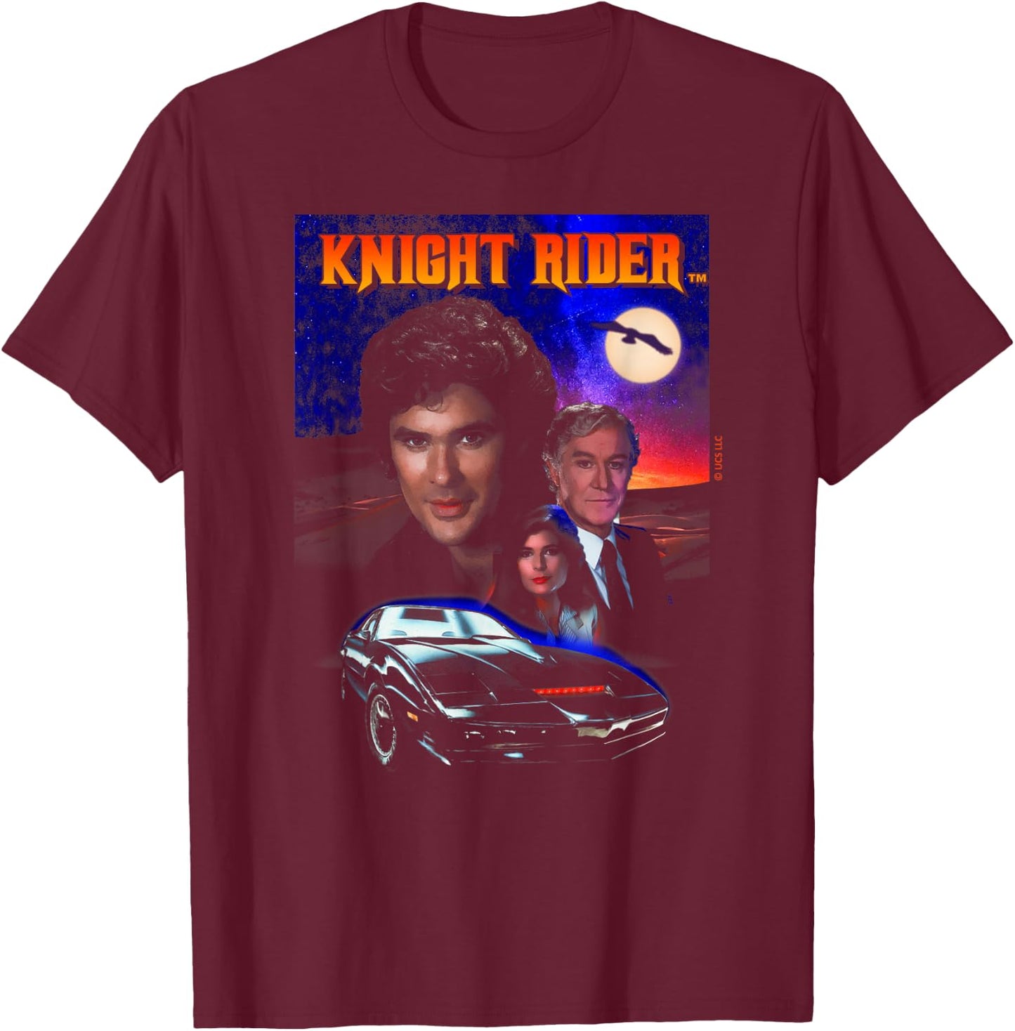 Knight Rider Classic 80s TV Show Retro Art T-Shirt - T-Shirt | Maroon