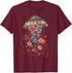 Jellyfish Flowers Vintage Floral Scuba Diving Surf T-Shirt - T-Shirt | Maroon