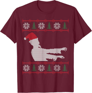Zombie Santa Ugly Christmas T-Shirt - T-Shirt | Maroon