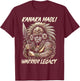 Kanaka Maoli Warrior Native Hawaiian Islands Hawaii Flag T-Shirt - T-Shirt | Maroon