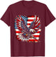 American Flag Eagle with Rifle T-Shirt - T-Shirt | Maroon