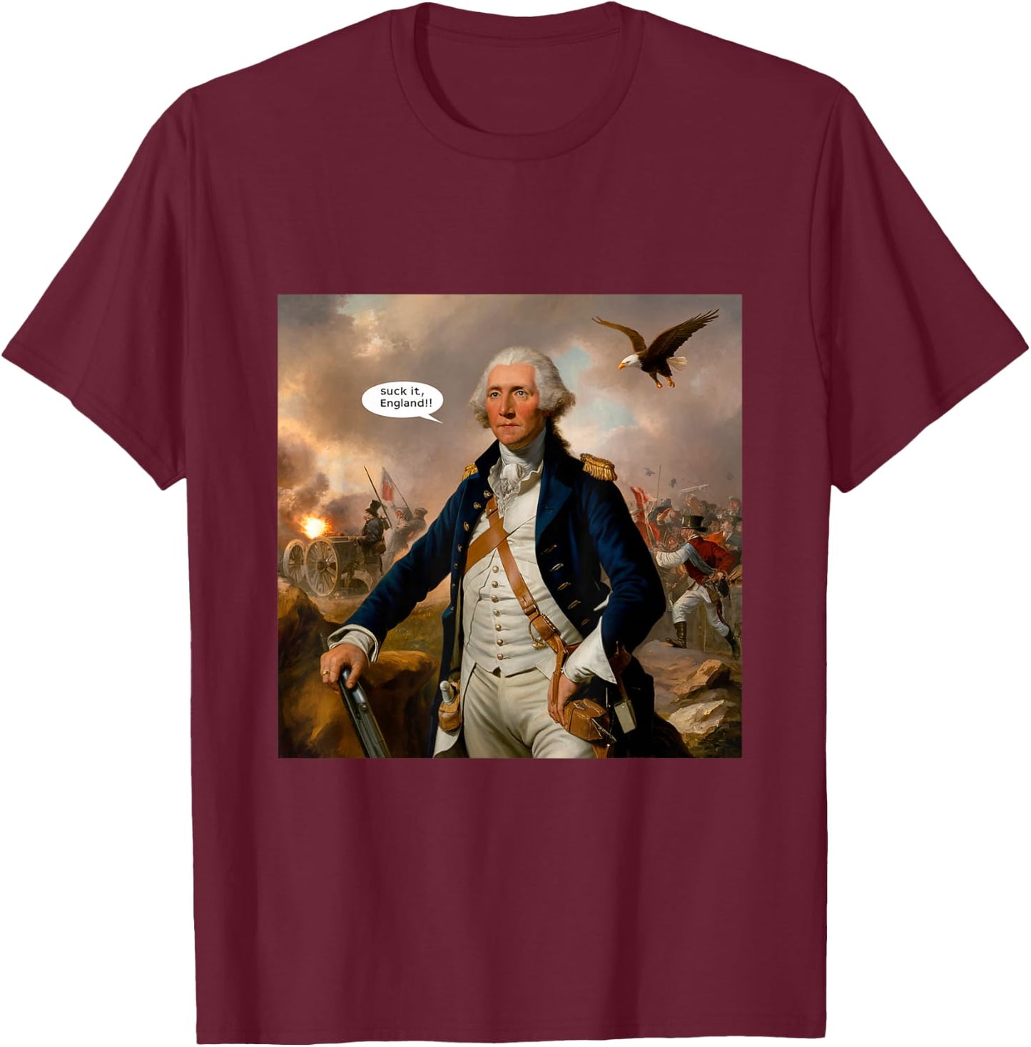 Suck It England! Funny 4th of July Independence Day Men T-Shirt - T-Shirt | Maroon
