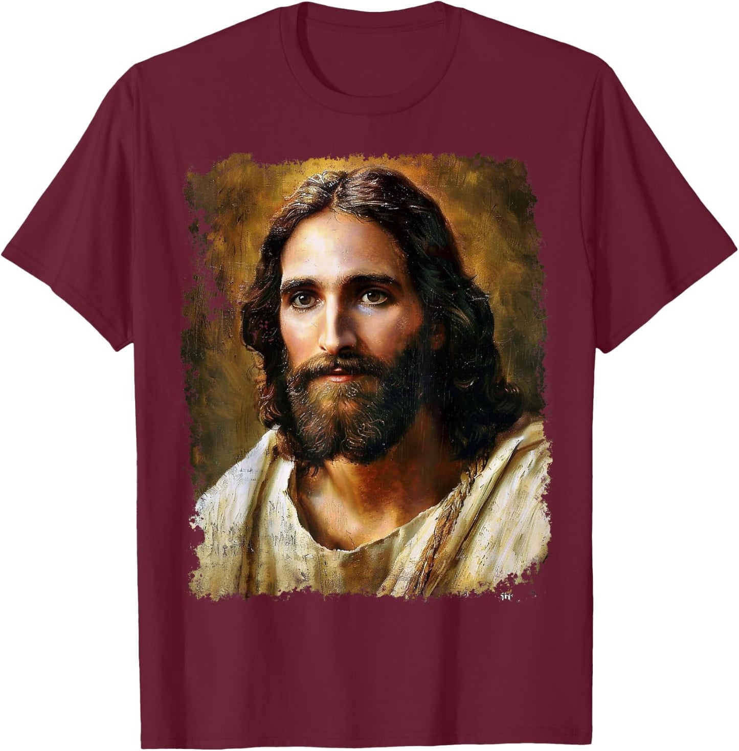 Jesus Christ Face T-Shirt - T-Shirt | Maroon