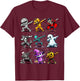 Dabbing Halloween Skeleton Zombie Ghost Pumpkin Mummy T-Shirt - T-Shirt | Maroon
