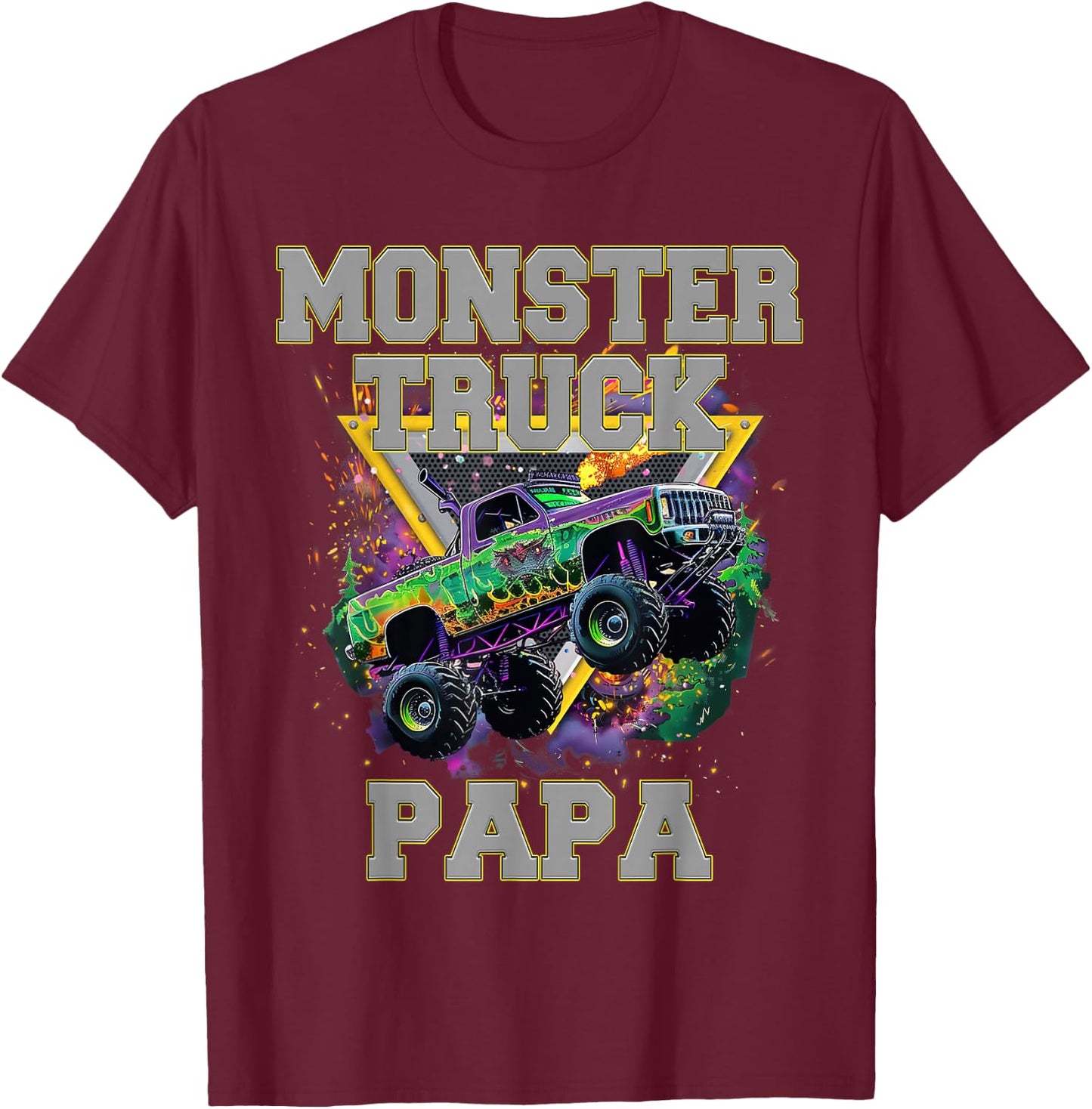 Monster Truck Papa Monster Truck Are My Jam Truck Lovers T-Shirt - T-Shirt | Maroon