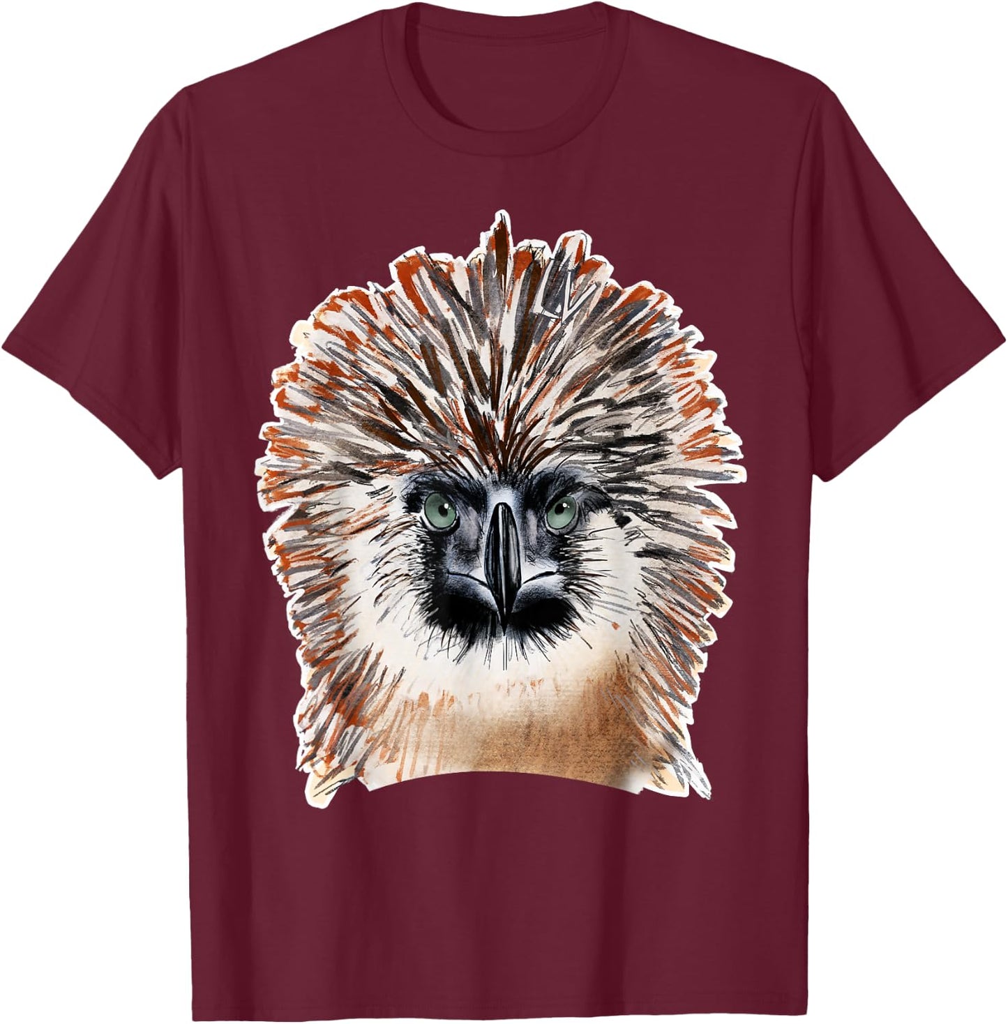 Haribon Philippine Monkey Eating Eagle T-Shirt - T-Shirt | Maroon