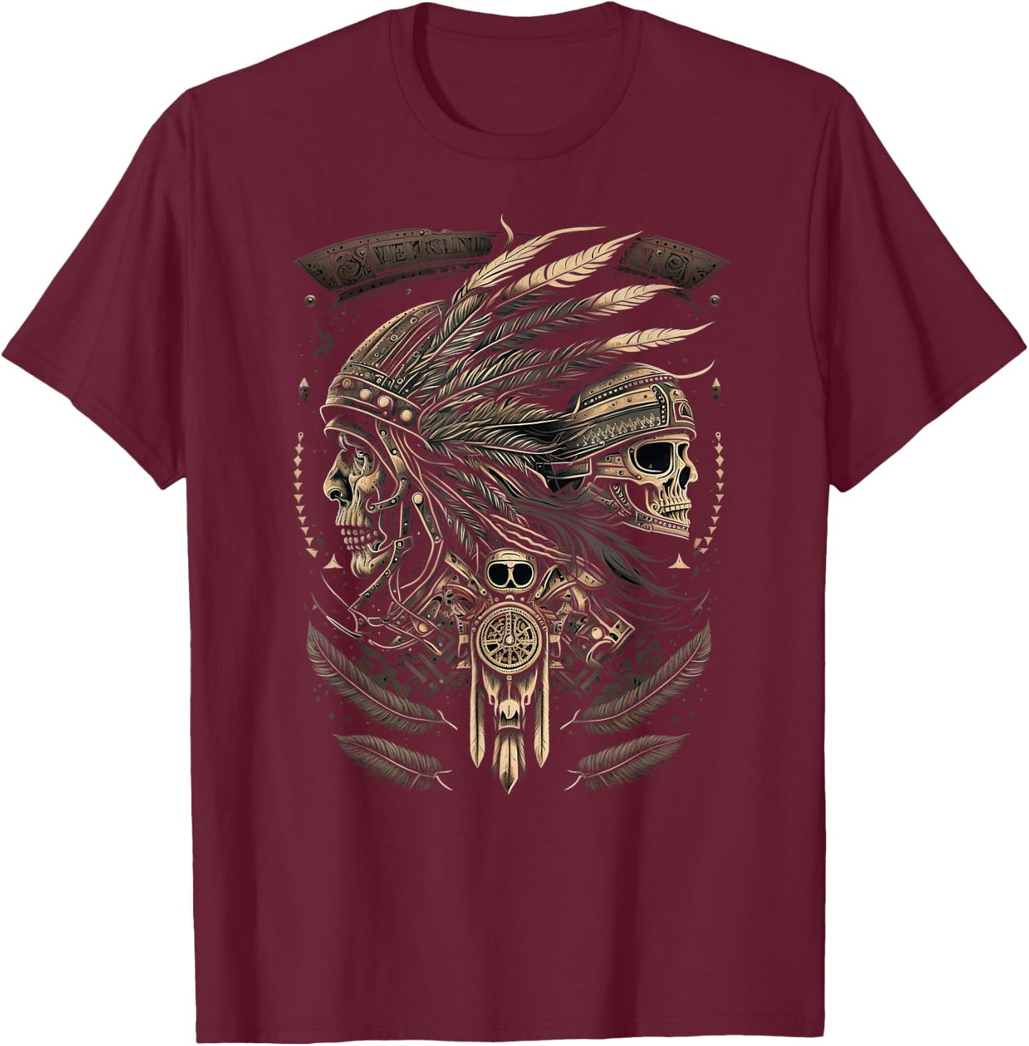 Native American bikes Motorcycle Indian Bikers old classic T-Shirt - T-Shirt | Maroon