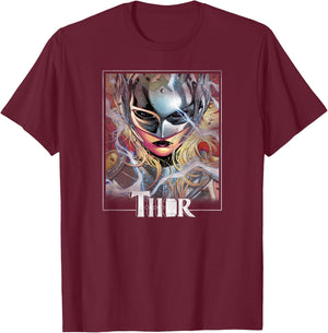Marvel Jane Foster Mighty Thor Comic Hero Portrait T-Shirt - T-Shirt | Maroon
