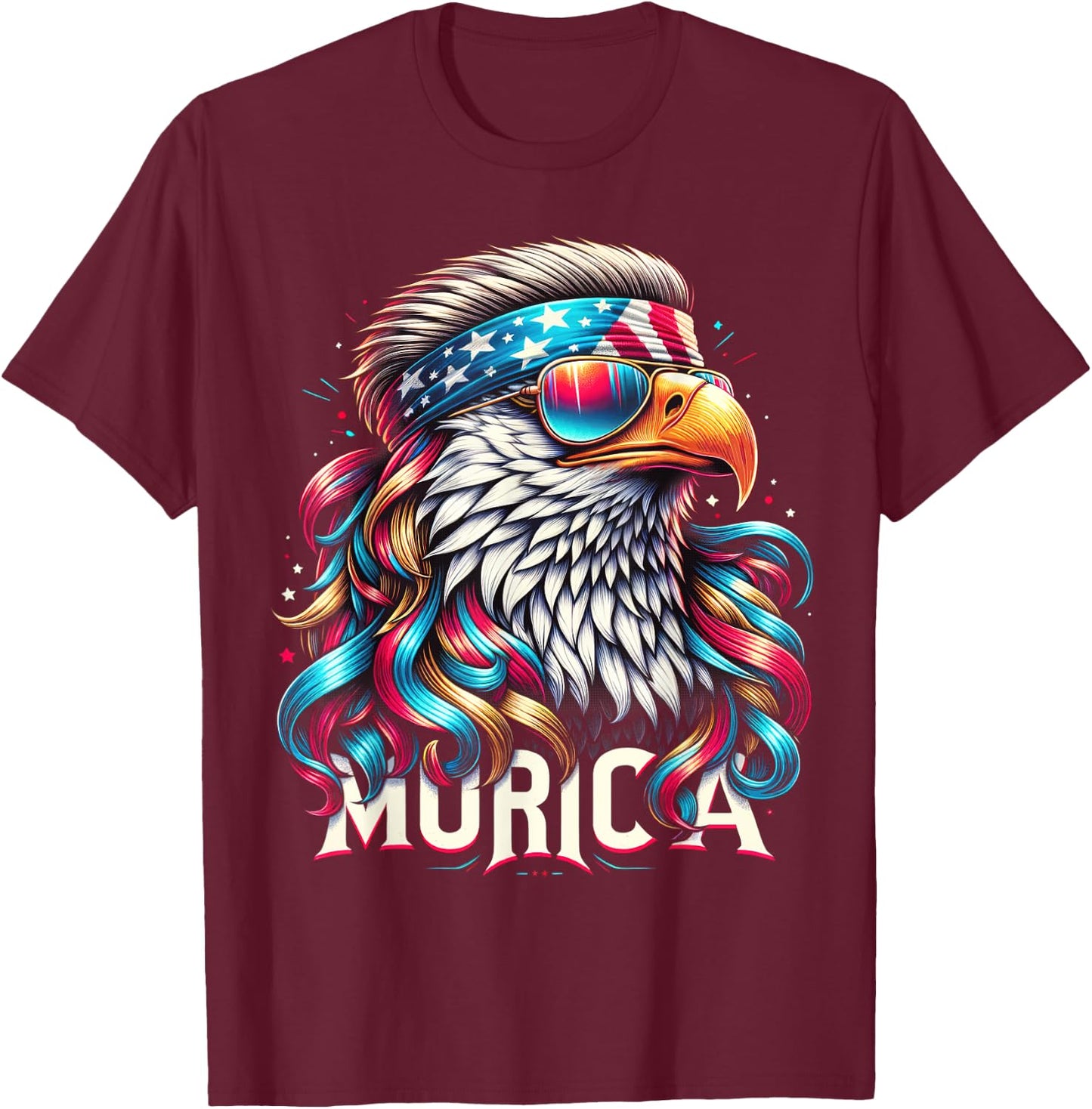 4th of July Patriotic Funny Eagle July 4th USA Murica Kids Men T-Shirt - T-Shirt | Maroon