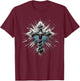 Christian Cross Punk-Art Style Distressed Crown of thorns T-Shirt - T-Shirt | Maroon