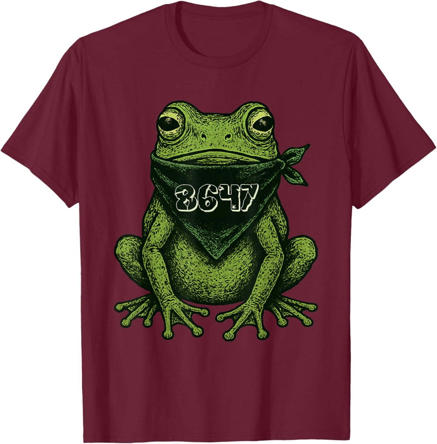 8647 Subtle Floral 86 47 Portland Frog Protest Resist Art T-Shirt - T-Shirt | Maroon