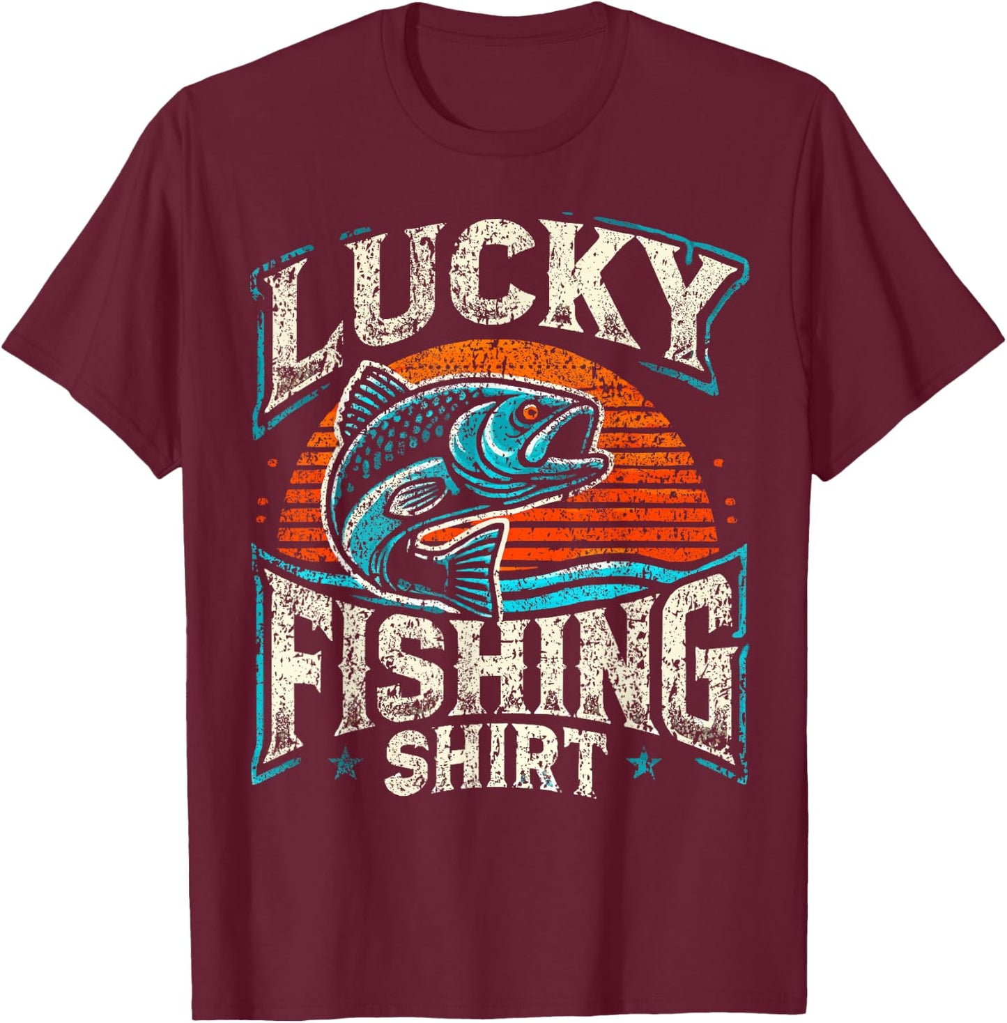 Lucky Fishing T-Shirt - T-Shirt | Maroon