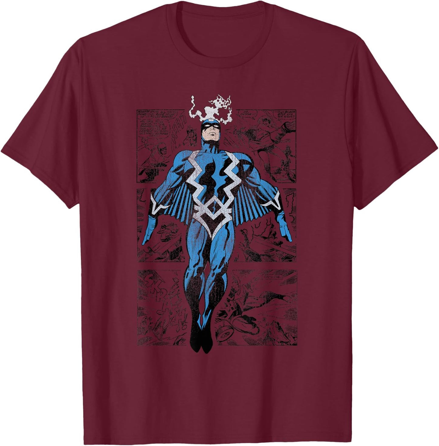 Marvel Inhumans Black Bolt Superhero Comic Panel Portrait T-Shirt - T-Shirt | Maroon