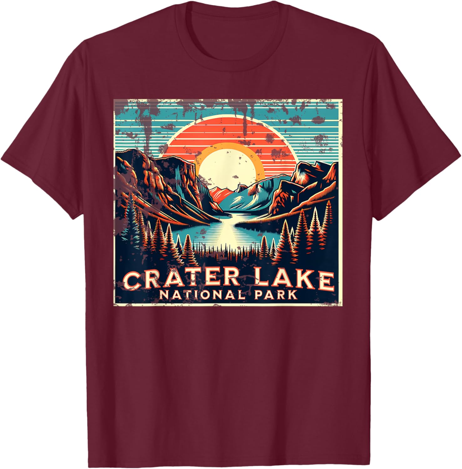 Crater Lake National Park T-Shirt - T-Shirt | Maroon