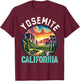Yosemite California Hiking Vintage Souvenir, Men Women Kids T-Shirt - T-Shirt | Maroon