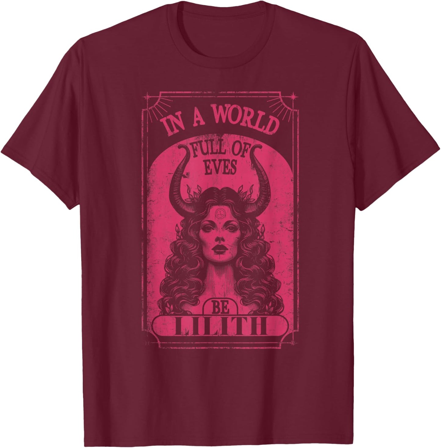 Lilith Demon Queen Pagan Goth Goddess Female T-Shirt - T-Shirt | Maroon