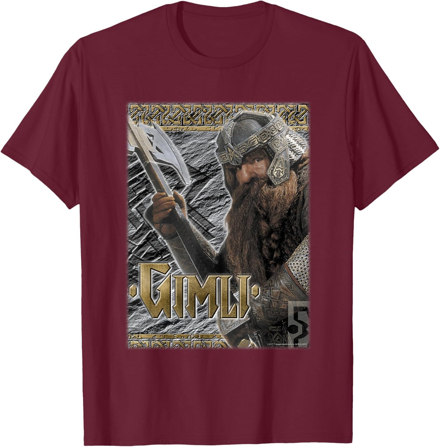 The Lord of the Rings Gimli T-Shirt - T-Shirt | Maroon