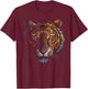 Tiger Artwork Mandala - Animal Art Tiger T-Shirt - T-Shirt | Maroon