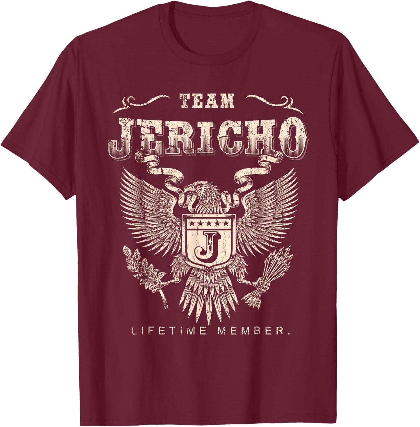 Team Jericho Lifetime Member - Jericho Name T-Shirt - T-Shirt | Maroon
