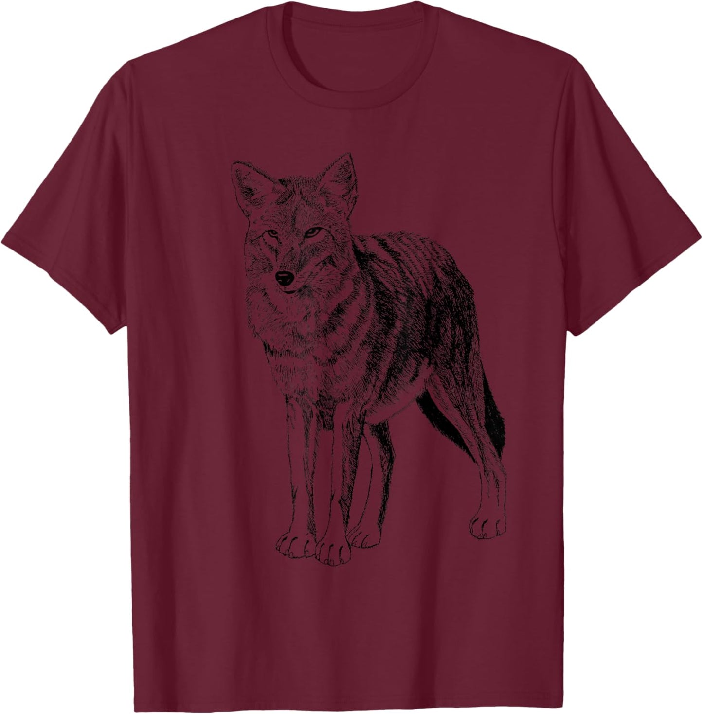 Coyote Sketch T-Shirt - T-Shirt | Maroon