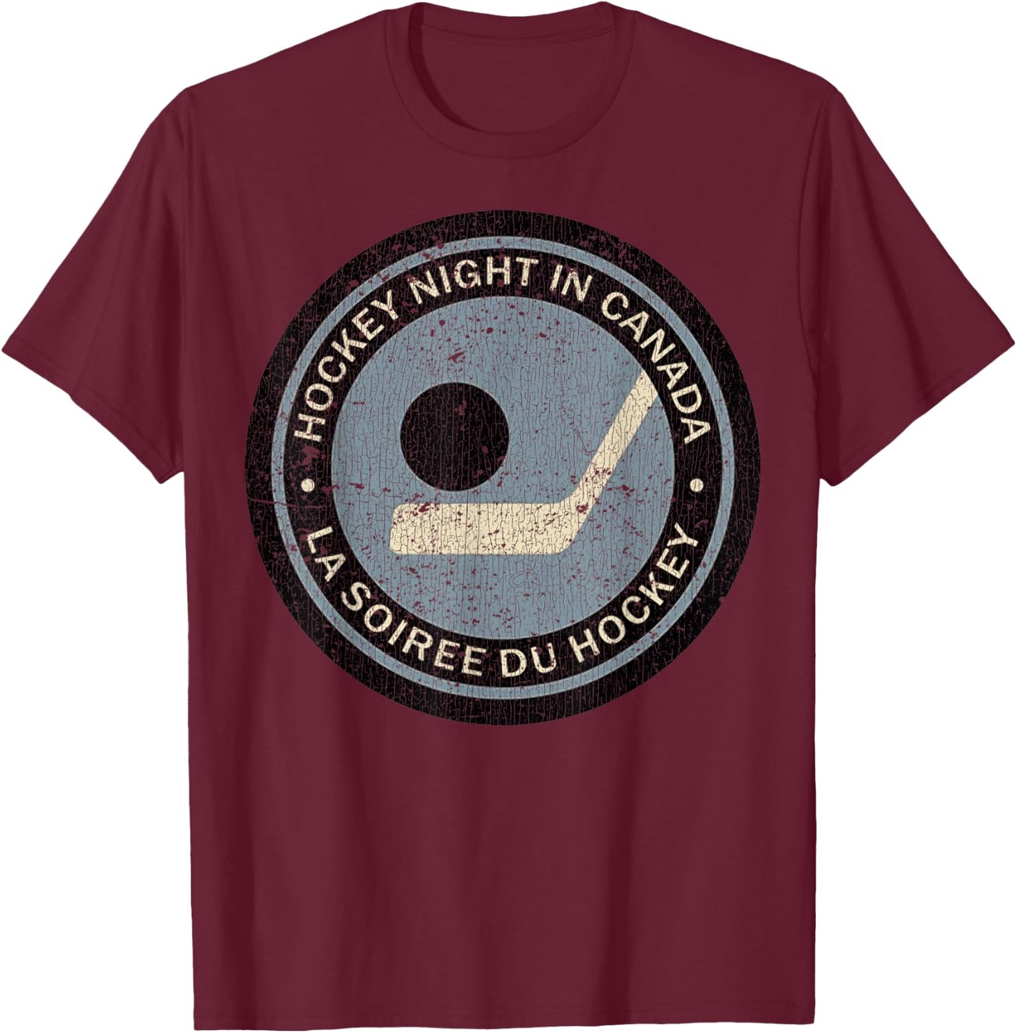 Vintage Hockey Night in Canada Hockey Player Classic Team T-Shirt - T-Shirt | Maroon