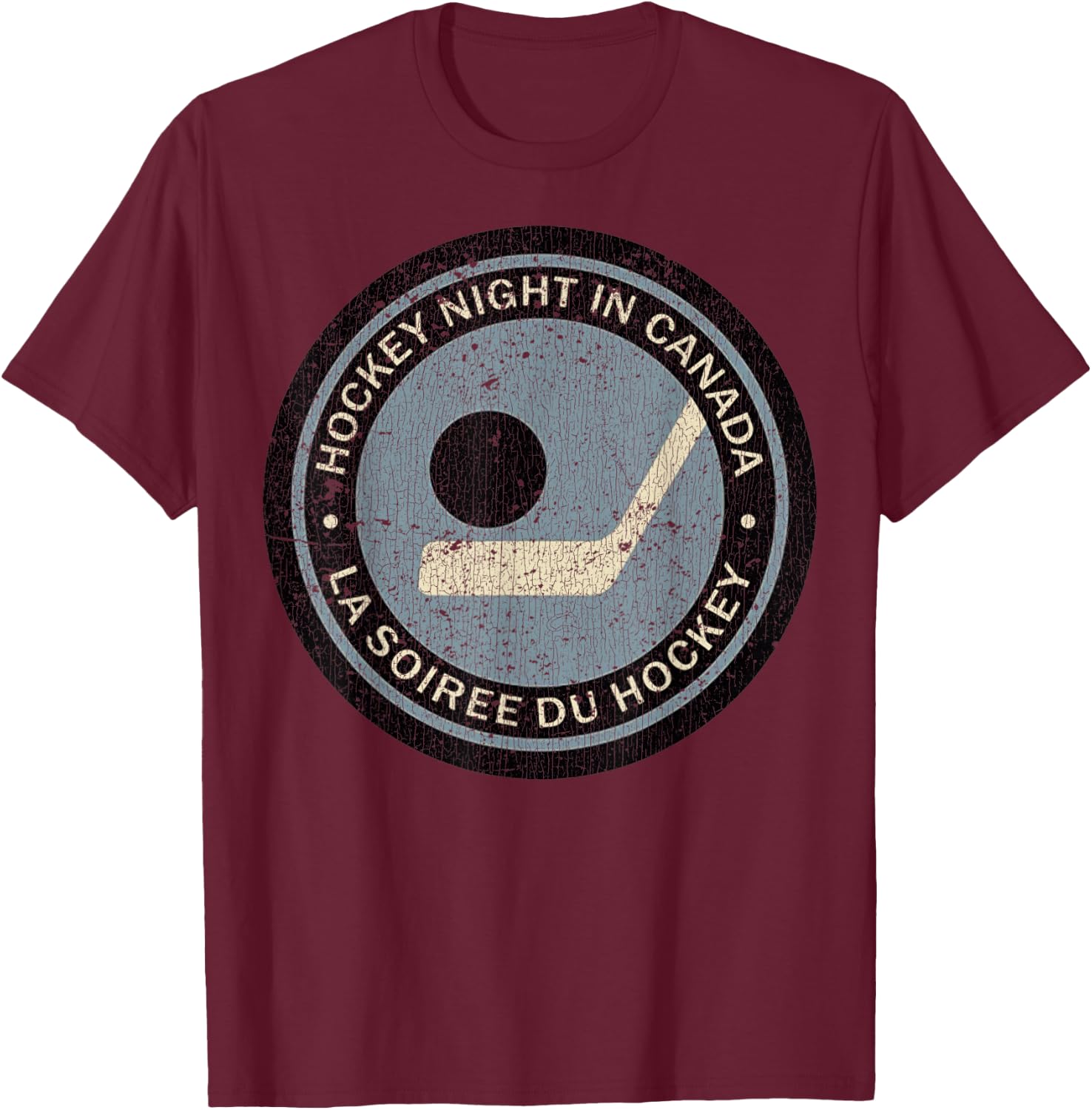 Vintage Hockey Night in Canada Hockey Player Classic Team T-Shirt - T-Shirt | Maroon